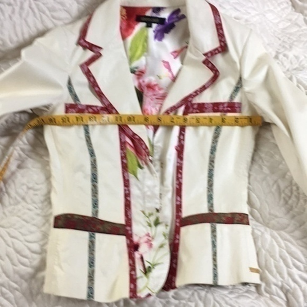 Roberto Cavalli 100% leather Italian Blazer jacket floral real leather - Picture 8 of 16